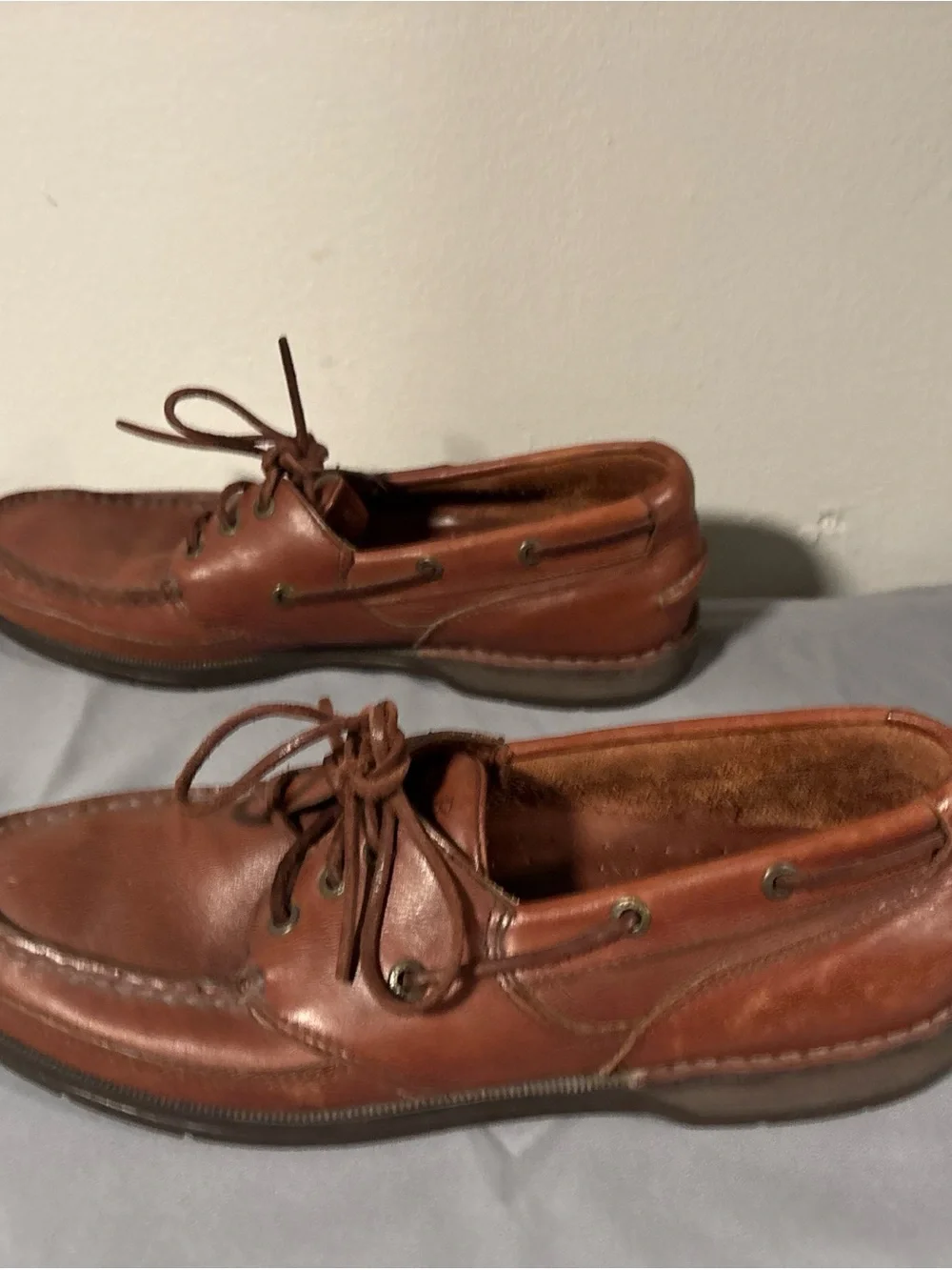 Rockport Men's Tan Brown Leather Boat Shoes